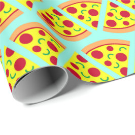 Trendy emoji stijl pizza patroon cadeaupapier