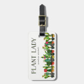 Trendy en Funny Plant Lady met Cactus Bagagelabel (Voorkant verticaal)
