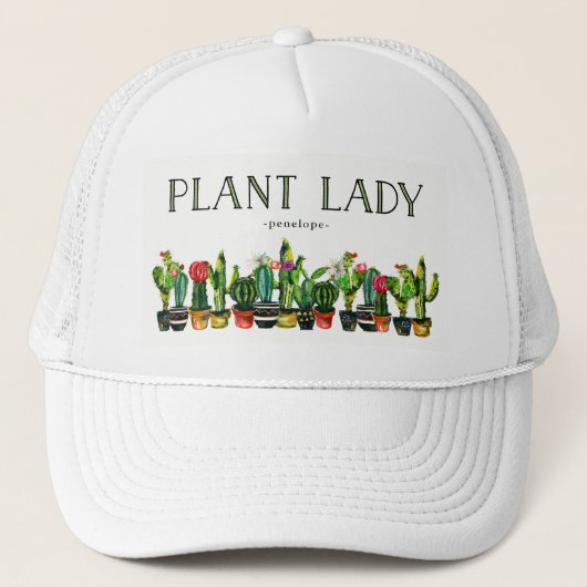 Trendy en Funny Plant Lady met Cactus Trucker Pet (Voorkant)