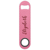Trendy en roze stippen speed flessenopener (Voorkant)