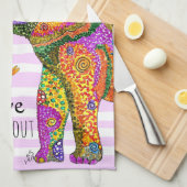 Trendy en Stylish Elephant en Calf Kitchen Towel Theedoek (Quarter Fold)