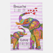 Trendy en Stylish Elephant en Calf Kitchen Towel Theedoek (Verticaal)