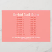 Trendy Estheticienne SPA Nagelsalon Prijslijsten Flyer (Achterkant)