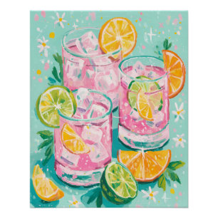 Trendy Esthetische Zomerdranken Perfect Poster