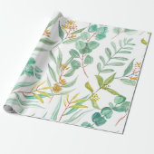 Trendy Eucalyptus bloemenontwerp Cadeaupapier (Uitgerold)