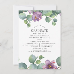 Trendy Eucalyptus Floral 2022 Graduation Party Kaart