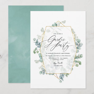 Trendy Eucalyptus Geometrisch Herbarium Tuinfeest Kaart