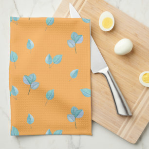 Trendy eucalyptus lekt op marigold theedoek