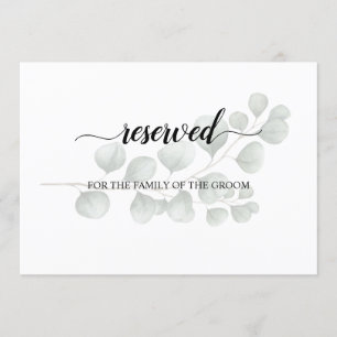 Trendy Eucalyptus Wedding Reserved Seating Sign Kaart