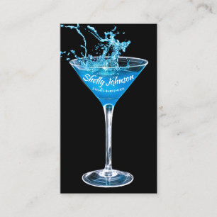Trendy Evenementen Bartender Exotic Blue Splash Visitekaartje