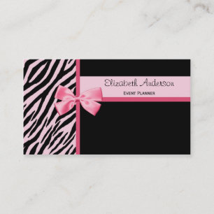 Trendy Event Planner Roze en Black Zebra met Bak Visitekaartje