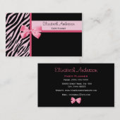 Trendy Event Planner Roze en Black Zebra met Bak Visitekaartje (Voorkant / Achterkant)