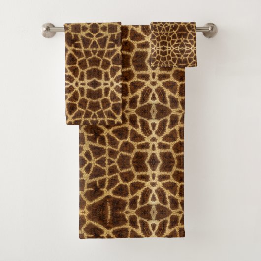 Trendy Exotic Giraffe Fur Pattern Animal Print Bad Handdoek (Insitu)