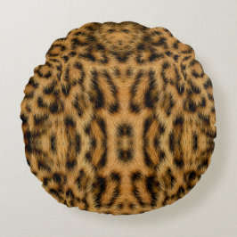 Trendy Exotic Leopard Fur Pattern Animal Print Rond Kussen