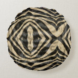 Trendy Exotisch Zebra Vachtpatroon Dierenprint Rond Kussen