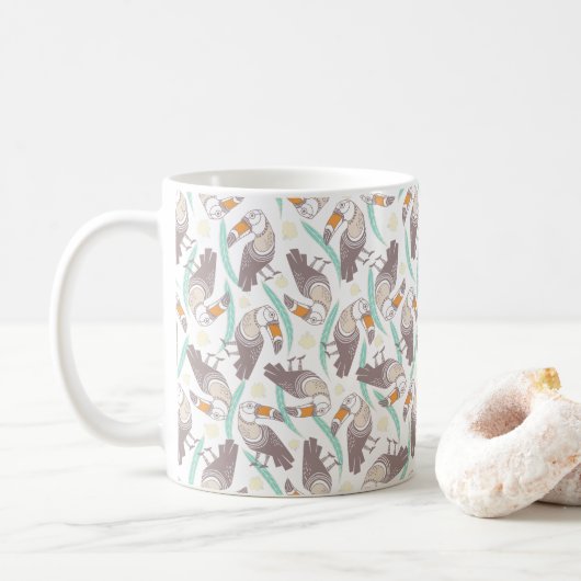 Trendy exotische toekans koffiemok (Met donut)