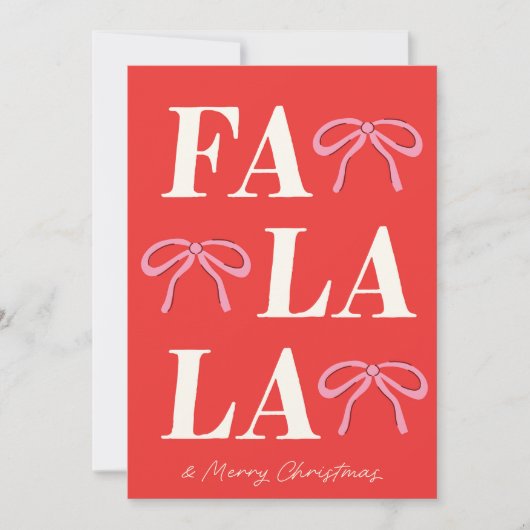 Trendy Fa La La Feestdagenkaart (Voorkant)