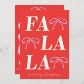 Trendy Fa La La Feestdagenkaart (Voorkant / Achterkant)