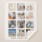 Trendy Familie Foto Collage Grid Keepsake Gift Sherpa Deken (Voorkant)