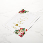 Trendy Fancy Initialen Floral Kerstfeestjes Folie Uitnodiging (Gedraaid)