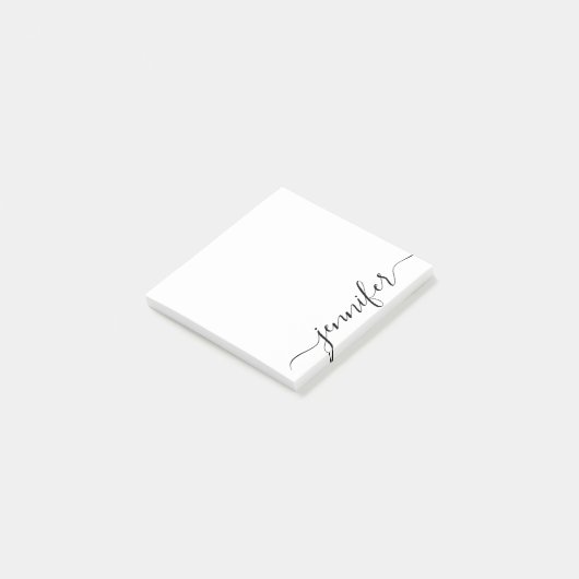 Trendy Fancy Manuscript - Naam, Gepersonaliseerd Z Post-it® Notes (Schuin)