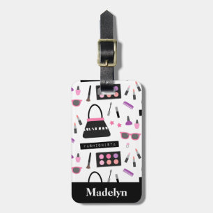 Trendy Fashionista Make-up Meisjesnaam Bagagelabel