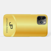 Trendy Faux Gold Elegant Modern Monogram Sjabloon Case-Mate iPhone Case (Achterkant (horizontaal))