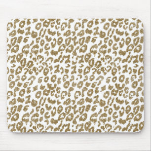  trendy faux Gold glitter leopard print Muismat