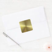 Trendy Faux Gold Metallic look Blank Sjabloon Vierkante Sticker (Envelop)