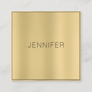 Trendy Faux Gold Modern Elegant minimalistisch des Vierkante Visitekaartje