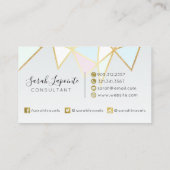 Trendy Faux Gold & Pastel geometrisch ontwerp Visitekaartje (Achterkant)
