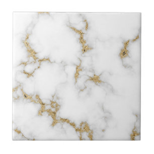 Trendy faux goudglitter en grijze marmer tegeltje