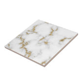 Trendy faux goudglitter en grijze marmer tegeltje (Zijkant)