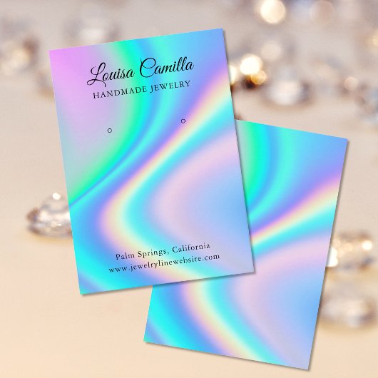 Trendy Faux Holographic Earning Display Card Visitekaartje