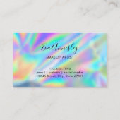 Trendy Faux Holographic Makeup Artist Visitekaartje (Achterkant)