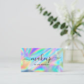 Trendy Faux Holographic Makeup Artist Visitekaartje (Staand voorkant)