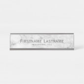 Trendy Faux Marble Pattern Bureau Naambordje (Voorkant)