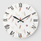 Trendy Feathers Luxe Boho Collectie Grote Klok (Voorkant)