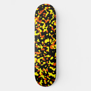Trendy fel geel en Oranje camouflagepatroon Skateboard