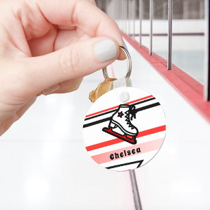 Trendy Figuur Skating Girl Schaatsen Persoonlijk R Sleutelhanger