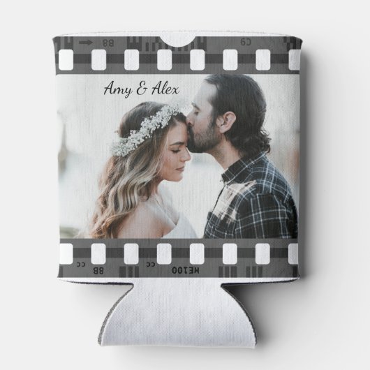 Trendy Film Reel Movie Persoonlijk Afbeelding Lijs Blikjeskoeler (Achterkant)