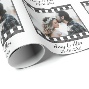 Trendy Film Reel Movie Persoonlijk Afbeelding Lijs Cadeaupapier
