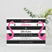 Trendy Flamingo Baby Couple's Shower Invitation Kaart (Staand voorkant)