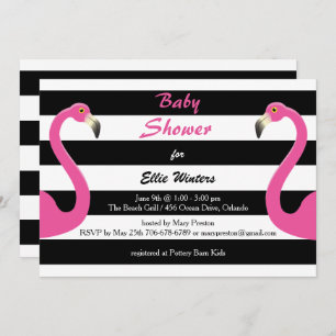 Trendy Flamingo Baby shower Invitation Kaart