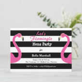 Trendy Flamingo Hens Party Invitation Kaart (Staand voorkant)