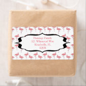 Trendy Flamingo Patroon Etiket (Insitu)