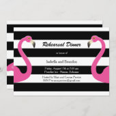 Trendy Flamingo Rehearsal Dinner Invitation Kaart (Voorkant / Achterkant)