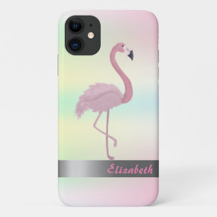 Trendy Flamingos Holographic Iridescent iPhone 11 Hoesje