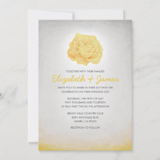 Trendy Floral Black en Gold Wedding Invitations Kaart