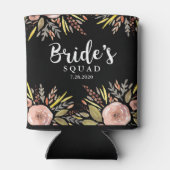 Trendy Floral Bride Squad Custom Wedding Date Blikjeskoeler (Achterkant)